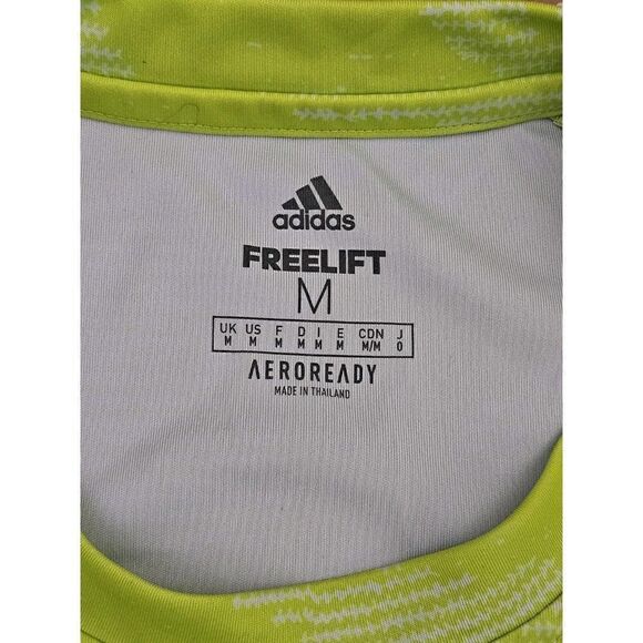 adidas Mens Shirt Medium Green Short Sleeve T-Shirt Logo Tee FreeLift Aeroready - Picture 6 of 14